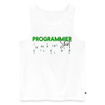 Programmeur Développeur Code Statement Scripting - Débardeur bio Premium Homme - blanc - Devant - AI Model Male 178 light (178cm)