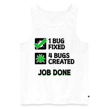 Programmierer Developer Bugfixing Bugs Skripting - Männer Premium Bio Tank Top - Weiß - Vorne - Michal (187cm)