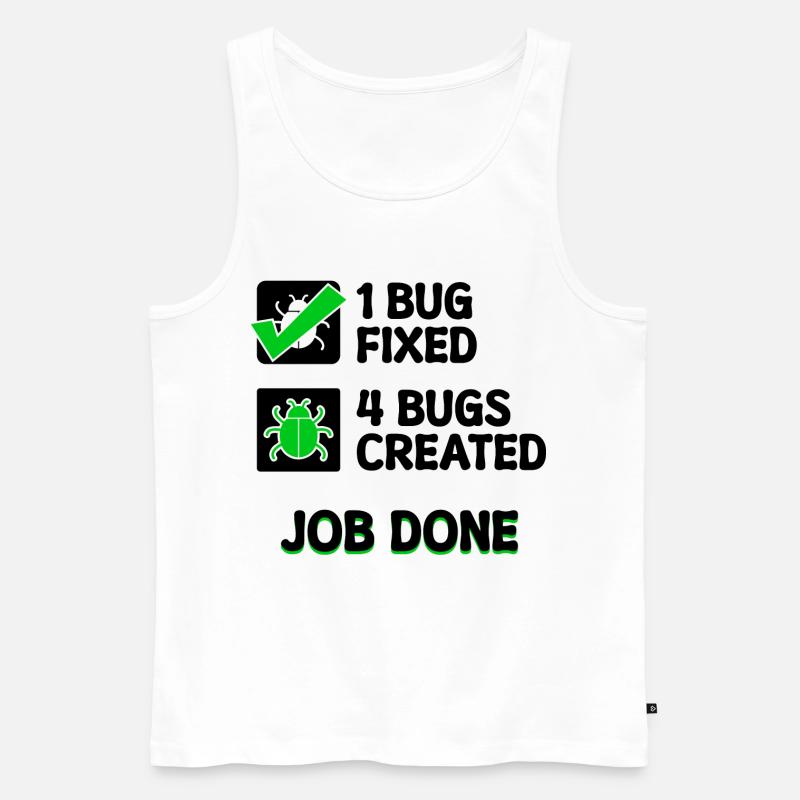 Programmierer Developer Bugfixing Bugs Skripting - Männer Premium Bio Tank Top - Weiß