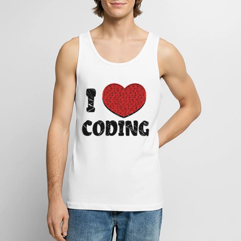 Script de code Debug Heart Statement Débardeur bio Premium Homme