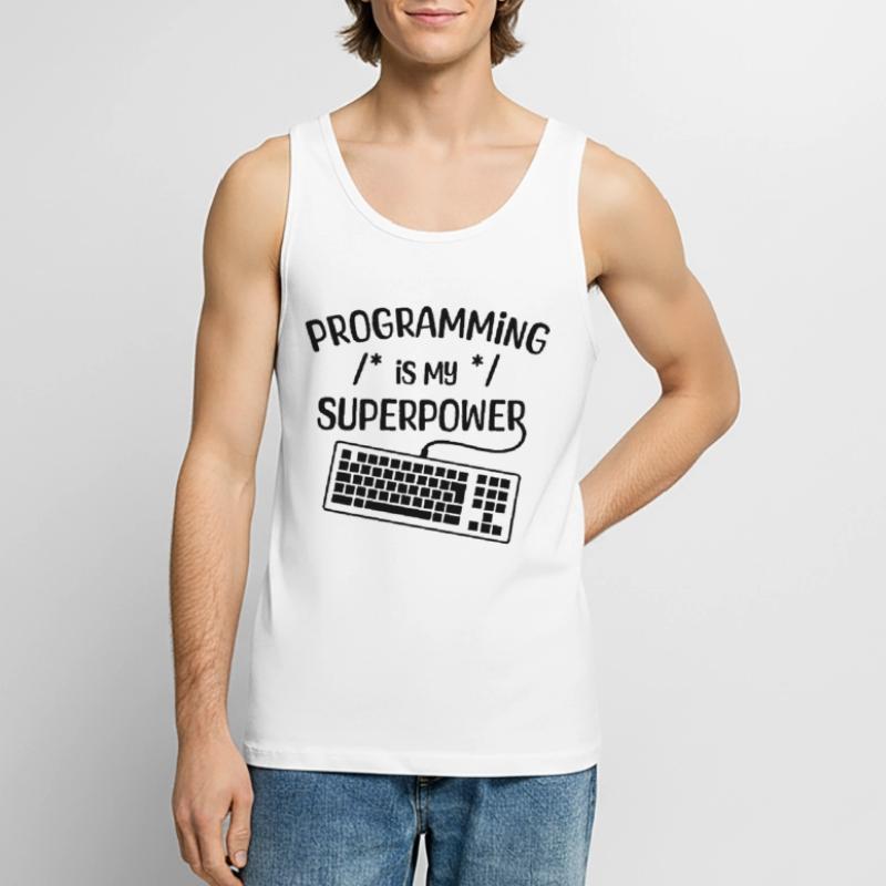Computerfreak Statement Developer Programmierer Männer Premium Bio Tank Top