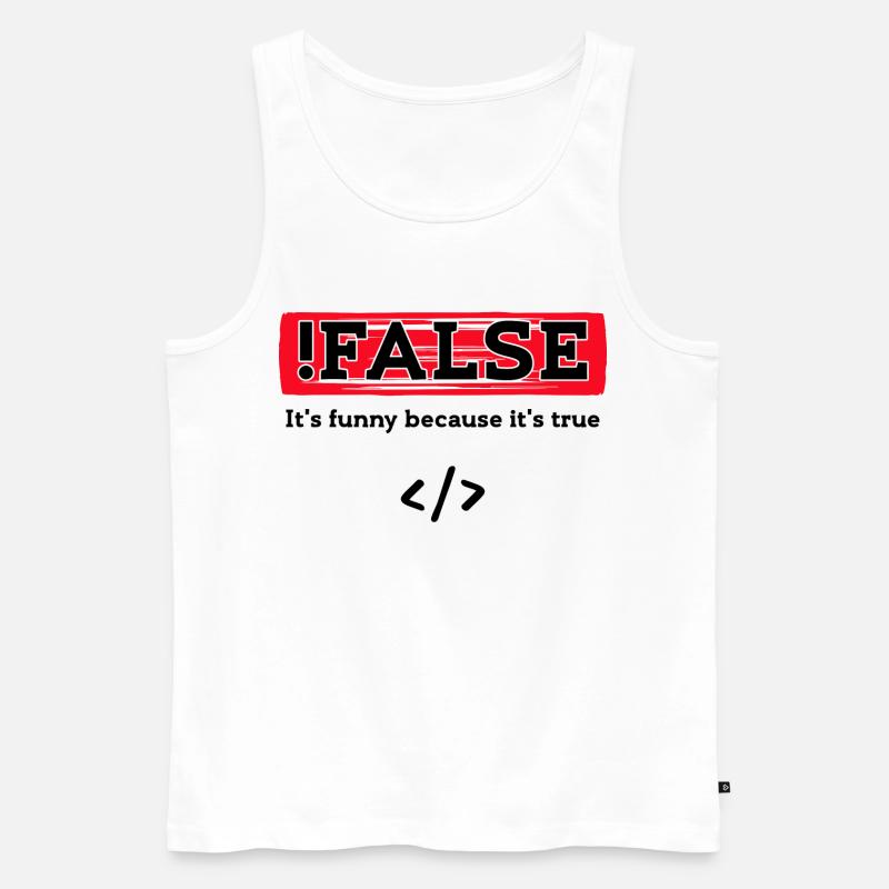 Code Debug Programmeur Développeur Dictons amusants - Débardeur bio Premium Homme - blanc