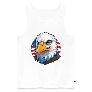 USA Flag Eaglehead Bald Eagle - Men's Premium Organic Tank Top - white - Front - Michal (187cm)