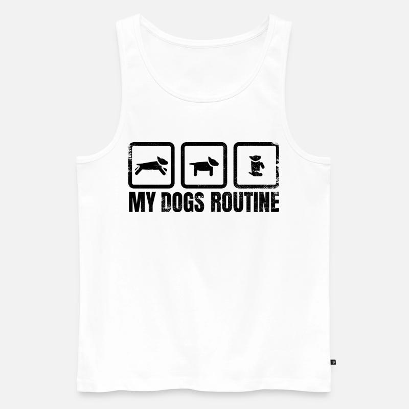 Hunde Routine - Männer Premium Bio Tank Top - Weiß