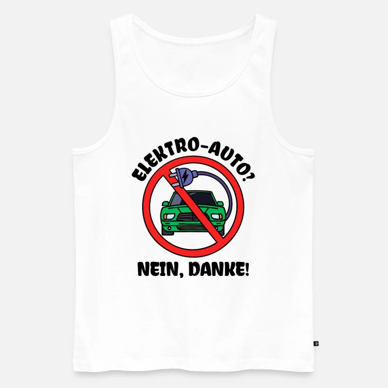 Tanken Statement Antrieb E-auto Energiespeicher - Männer Premium Bio Tank Top - Weiß