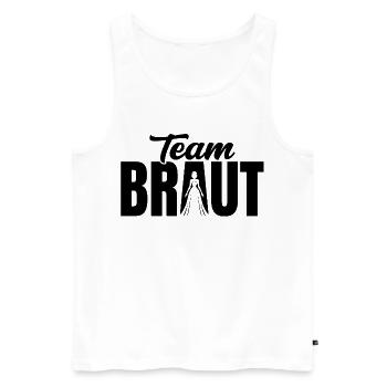 Team Braut JGA Outfit Junggesellenabschied Party - Männer Premium Bio Tank Top - Weiß - Vorne - Michal (187cm)