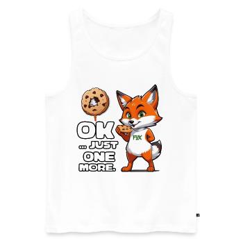 Citation de Foxy Cookie - Débardeur bio Premium Homme - blanc - Devant - AI Model Male 178 light (178cm)