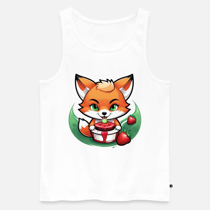 Foxy Strawberry Cake - Männer Premium Bio Tank Top - Weiß