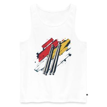Drumsticks Graphic - Men's Premium Organic Tank Top - white - Front - Michal (187cm)