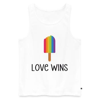 LGBTQ Pride Month - Liebe gewinnt - Männer Premium Bio Tank Top - Weiß - Vorne - Michal (187cm)