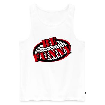 be funny - Männer Premium Bio Tank Top - Weiß - Vorne - Michal (187cm)