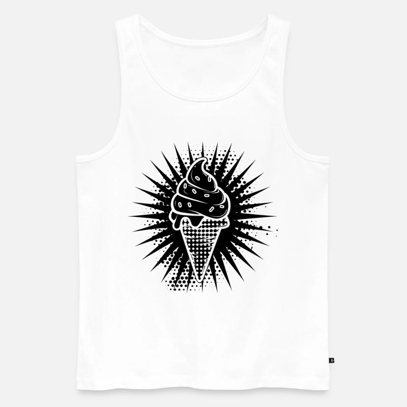 Eiscreme Tüte - Männer Premium Bio Tank Top - Weiß