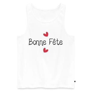 BONNE FÊTE. BONNE FÊTE MAMAN - Débardeur bio Premium Homme - blanc - Devant - Michal (187cm)