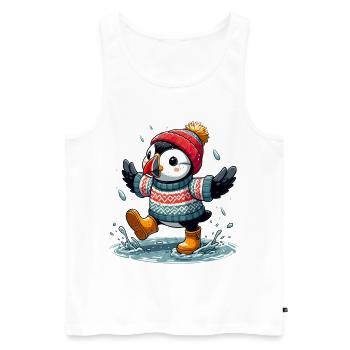 Iceland Puffin 12 - Men's Premium Organic Tank Top - white - Front - AI Model Male 178 light (178cm)