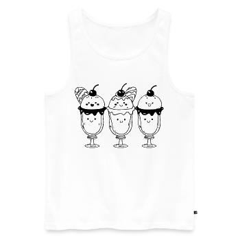 Cartoon Ice Cream Sundae - Men's Premium Organic Tank Top - white - Front - AI Model Male 178 light (178cm)