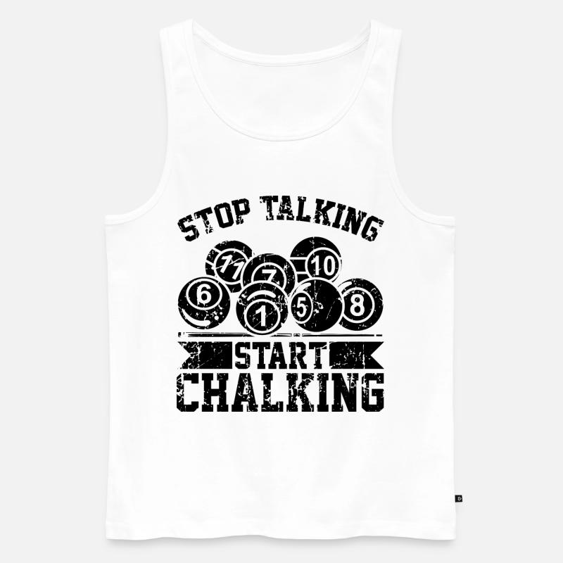 Witziger Billard Spruch - Männer Premium Bio Tank Top - Weiß