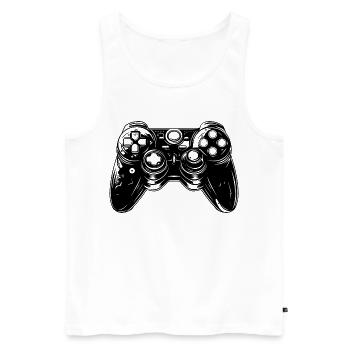 Game Controllers - Men's Premium Organic Tank Top - white - Front - AI Model Male 178 light (178cm)