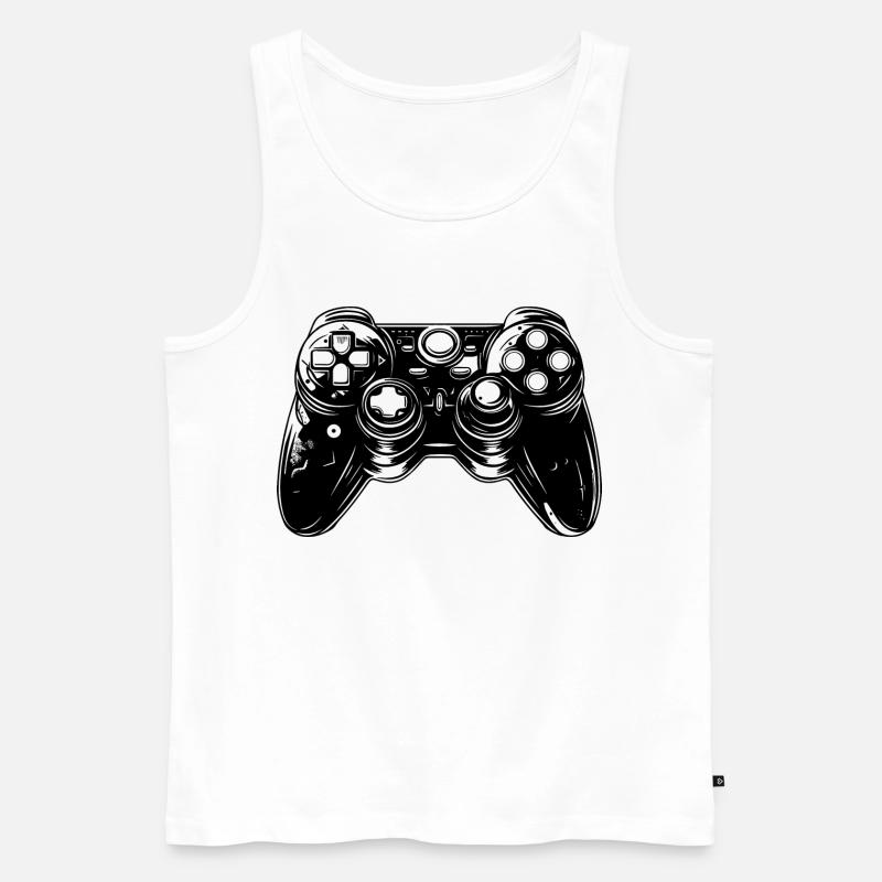 Spiel Controller - Männer Premium Bio Tank Top - Weiß