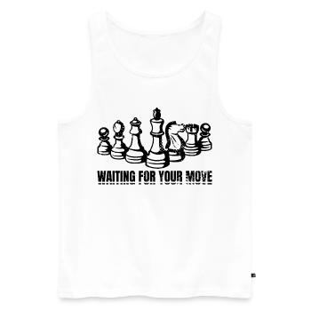 Chess Player Saying - Men's Premium Organic Tank Top - white - Front - AI Model Male 178 light (178cm)