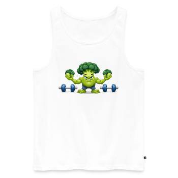 Halophiles de brocoli - Débardeur bio Premium Homme - blanc - Devant - AI Model Male 178 light (178cm)