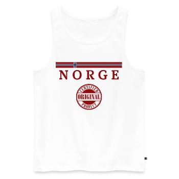 Norwegische Flagge - Männer Premium Bio Tank Top - Weiß - Vorne - Michal (187cm)