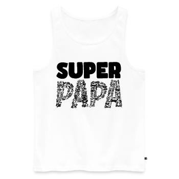 Super Papa - Débardeur bio Premium Homme - blanc - Devant - Michal (187cm)