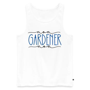 Jardinier Fier Maman Cadeau Mignon - Débardeur bio Premium Homme - blanc - Devant - Michal (187cm)