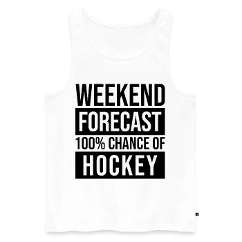 Hockey Hockey Hockey - Männer Premium Bio Tank Top - Weiß - Vorne - Michal (187cm)