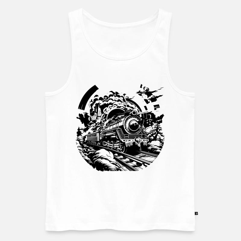 Eisenbahn - Männer Premium Bio Tank Top - Weiß