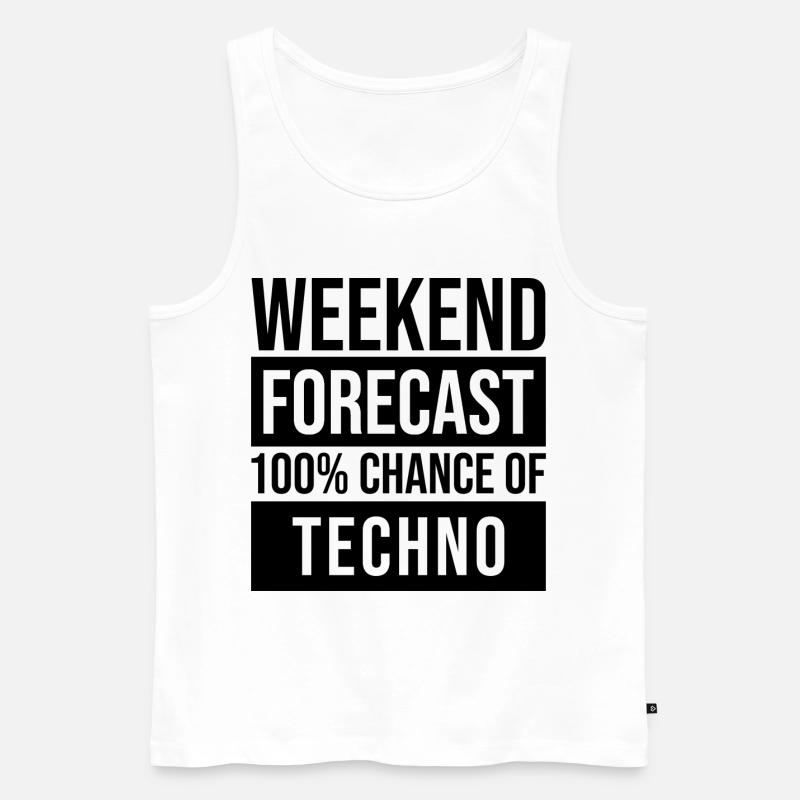 Techno - Männer Premium Bio Tank Top - Weiß