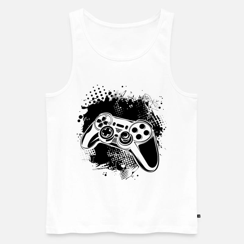 Game Controller - Männer Premium Bio Tank Top - Weiß