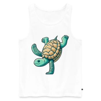 Turtle Handstand Salto Gymnastics Sports - Men's Premium Organic Tank Top - white - Front - AI Model Male 178 light (178cm)