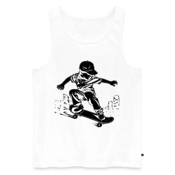 Garçon de skateboard - Débardeur bio Premium Homme - blanc - Devant - Michal (187cm)