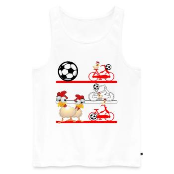 AUTRICHE Poulets Football - Débardeur bio Premium Homme - blanc - Devant - Michal (187cm)