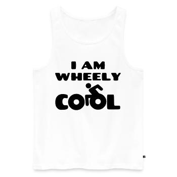 Je suis cool. Humour en fauteuil roulant * - Débardeur bio Premium Homme - blanc - Devant - Michal (187cm)