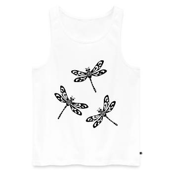 trio de libellules noires - Débardeur bio Premium Homme - blanc - Devant - Michal (187cm)