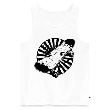 Skateboard Drawing - Men's Premium Organic Tank Top - white - Front - AI Model Male 178 light (178cm)