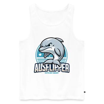 Grimmiger Delfin Delphin Dolphin Wütend Ausflipper - Männer Premium Bio Tank Top - Weiß - Vorne - Michal (187cm)