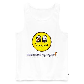 Hypnosis - Yellow Face - Funny Emoticon - Men's Premium Organic Tank Top - white - Front - Michal (187cm)
