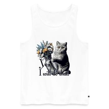 BKH Britisch Kurzhaar Katze Vase umkippen Geschenk - Männer Premium Bio Tank Top - Weiß - Vorne - AI Model Male 178 light (178cm)