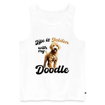 Goldendoodle Golden Doodle Life Cadeau d’or - Débardeur bio Premium Homme - blanc - Devant - Michal (187cm)