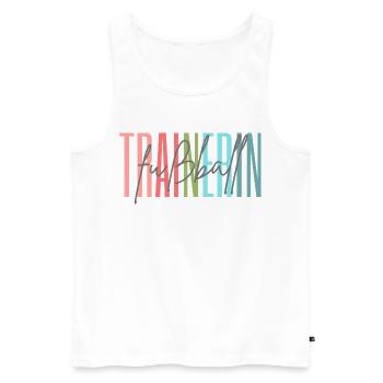 Trainerin Fußball Fußballtrainerin Geschenk - Männer Premium Bio Tank Top - Weiß - Vorne - Michal (187cm)