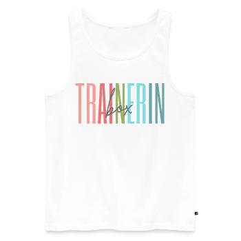 Trainerin Box Boxtrainerin Kampfsport Geschenk - Männer Premium Bio Tank Top - Weiß - Vorne - Michal (187cm)