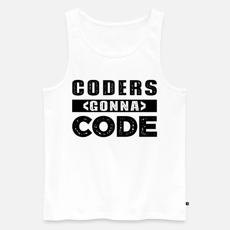 Coders Gonna Code - Männer Premium Bio Tank Top - Weiß