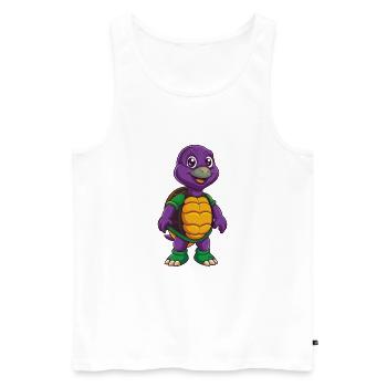 tortue drôle kawaii dessin animé personnage clipart - Débardeur bio Premium Homme - blanc - Devant - Michal (187cm)