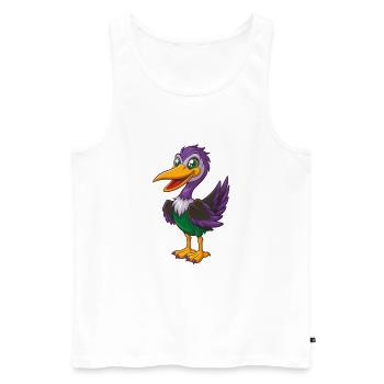Cigogne drôle Kawaii dessin animé Personnage Clipart - Débardeur bio Premium Homme - blanc - Devant - Michal (187cm)