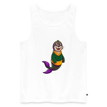 Siegel Lustige Kawaii Cartoon Figur Clipart - Männer Premium Bio Tank Top - Weiß - Vorne - Michal (187cm)