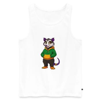 Possum Funny Kawaii Cartoon Character Clipart - Men's Premium Organic Tank Top - white - Front - Michal (187cm)