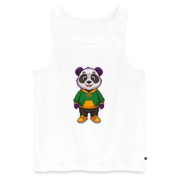 Panda Lustige Kawaii Cartoon Figur Clipart - Männer Premium Bio Tank Top - Weiß - Vorne - Michal (187cm)