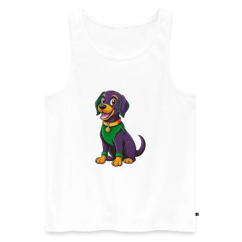 Labrador Retriever Hund Kawaii Zeichentrickfigur - Männer Premium Bio Tank Top - Weiß - Vorne - Michal (187cm)